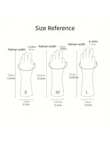 加厚手套家用橡胶PVC清洁手套可重复使用防水乳胶手套厨房洗碗手套洗衣手套防滑家居清洁和食品处理用手套（白色袖位印有随机图案） - 彩色 - 查看 2