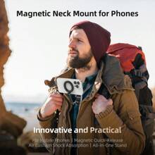 Magnetic Neck Mount For Phones, Neck Cell Phone Holder POV/Vlog Selfie Mount Hand Free Phone Neck Holder Chest Stand Strap Video Recording For Phone 16 15 14 13 12 Seires Android Phones Compatible With IPhone, Android Phone, Gift For Birthday, Family, Friends Phone Stand, Phone Accessories - Grey - View 3