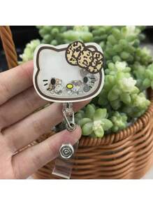 Sanrio 1 Sanrio Hello Kitty And Friends Acrylic Scalable ID Badge Clip - Durable PMMA Material, Cartoon Character Design, Suitable For Doctors, Nurses, And Teachers (Style And Color Random)
