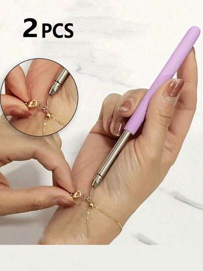 1 st armbandshjälp, armbandshjälpverktyg, armbandshjälp i rostfritt stål, smyckehjälp, armbandsspännehjälp, bärbart armbandsverktyg, smyckes- och krokverktyg, armbandsfäste, justerbart armbandsfäste - lättanvänd smyckehjälp för kvinnor, används för halsband och armband, justering av dragkedja, smyckeshjälpmedel, bärbara resetillbehör, resematerial, måsten för resor, strandsemester, sommarlov, skoltillbehör, skolmaterial