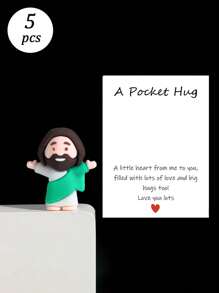 Creative Cute Silicone Mini Jesus Figurine Decor, Can Be Used As , Pocket Hugs, Positive Energy Holiday Gift Mother's Day Graduation