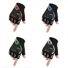 1 双男士多色透气露指手套，防滑防护，适合骑自行车、户外运动、驾驶、徒步旅行