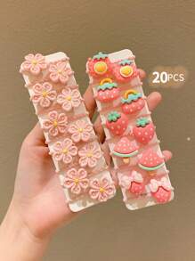 20/30/40pcs Girls Colorful Cute Cartoon Hair Scrunchies