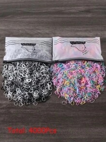 2000/4000 peças de elásticos de cabelo femininos de 0,47 polegadas para laços de cabelo, pequenos mini elásticos, grandes prendedores de rabo de cavalo para tranças, cordas de cabelo, acessórios de cabelo para uso diário, elásticos de cabelo