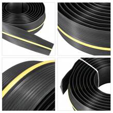 Tira de sellado de goma para puerta de garaje de 6 metros de color negro