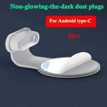 5 件套硅胶防尘塞套装适用于 Android 和 iPhone/Android，夜光，Type-C 和闪电端口保护器，无需电池