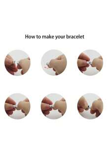 Italian Modular Bracelet Stainless Steel Elastic Bangle With Customizable Links For DIY Personalized Bracelets & Anklets, Charms Accessories, Versatile Fashion Style