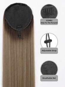 1 st. 30 inch synthetische lange rechte trekkoord clip-in paardenstaart haarverlenging synthetisch haarstuk voor dagelijks gebruik op feestjes Valentijnsdag Een cadeau voor de liefde
