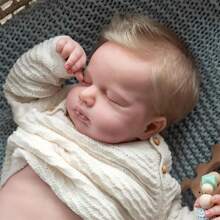 Reborn Baby Dolls Girls 20 Inches Handmade Washable Reborn Babies Soft Vinyl Body With Anatomically Correct, Reborn Doll Looks Like A Real Baby (Closed Eyes Blonde Girls)
