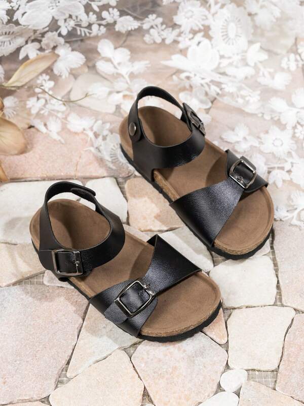 Sandálias de cortiça macia para crianças, sapatos de praia antiderrapantes para meninas