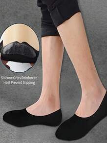 5/6 Pairs Of Men's Boat Socks, No Show Socks No Display Socks Casual Silicone Non-Slip Breathable Comfortable Socks, Suitable For All Seasons - Multicolor - View 3