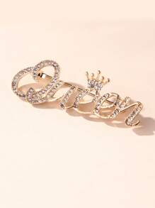 1 szt. Stop cynkowy śliczna litera "KRÓLOWA" broszka dla kobiet, styl japoński przypinki dekoracyjne na sweter, płaszcz, akcesoria do garnituru