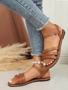 2025年夏季时尚简约优雅百搭个性化女士平底凉鞋透气沙滩鞋