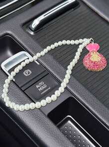 1 件粉色 Dollar 钱包仿珍珠后视镜吊坠