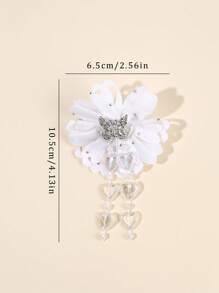 2pcs Sparkly Butterfly Hair Clips For Women Glossy Heart Tassel Alligator Clips Vacation Hair Clips Spring Girls Pigtail Bows Barrettes Women Hair Accessories