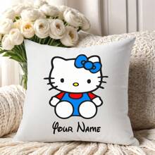 1pc Personalized  Pillow Case (Pillow Insert Not Included), Cute  Cartoon Design, Zipper Closure, Soft & Comfortable, Suitable For Home Decor Pillows In Various Rooms - White - View 13