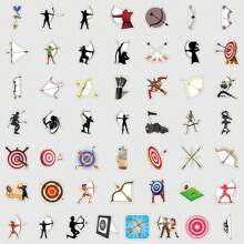 50PCS Shooting Stickers Vinyl Aesthetics Stickers Scrapbooking, Diary, Bumper, Skateboard, Water Bottle, Cartoon, Hard Hat, Car Stickers And Decals