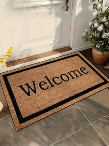 1pc Printed Welcome Doormat, Letter Pattern Durable Non-Slip Carpet, Lightweight Washable Area Rug For Entrance, Bedroom, Living Room, Kitchen, Bathroom Home Decor Gift, Suitable For Various Holidays [Warm Tip: 3D Printing Effect, Not Rough Coconut Fiber, Lightweight Polyester Fiber Material]
