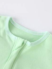Baby Sleeping Bag With Leg Openings, Thin Cotton For Spring/Summer, Air-Conditioned Room, Detachable Sleeves, Anti-Kick Quilt For Infants - Green - View 7