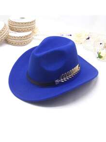 1 件女士树叶图案毡帽，优雅的软呢帽风格，适合日常和假日穿着