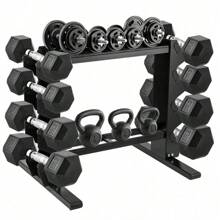 Youyijia Compact Dumbbell Rack Heavy Duty Dumbbell Rack Dumbbell Rack Weight Storage Rack Compact Gym Storage Rack Kettlebell Rack Multi-Tier Weight Rack Home Fitness Racks - Black - View 1