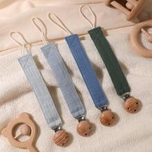 4pcs/Set Baby Pacifier Chain, Fashion Pacifier Holders & Wooden 3-Hole Pacifier Clips, Suitable For Baby Boys, Girls, Everyday Use, Gift - Multicolor - View 16