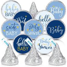 45 Pieces Boy Girl Baby Shower Favors Stickers Mini Kisses Candy Stickers Chocolate Drop Labels Wrappers Little Cutie Baby Shower Decoration For Sprinkle Birthday Party(5pcs/45stickers) - Multicolor - View 9