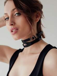 1PC Leather Collar Choker Gothic Choker Fetish Collar Layered Choker