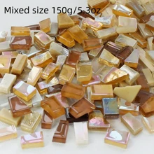 150g/5,3oz Azulejos de Mosaico de Vidro de Tamanhos Mistos, Suprimentos DIY para Projetos Artísticos, Acessórios de Artesanato de Decoração Doméstica, Suprimentos de Vidro