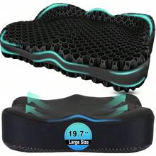 Thicken 19.7in Seat Cushion, Gel Seat Cushion For Long Sitting–Office Chair, Wheelchair, Car Pad, Large Cooling Support Pad For Back Pain, Sciatica, Tailbone Pain Relief - màu đen - Xem 8