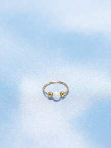 1件装蛋白石鼻环，女士鼻环，9毫米纯银鼻环，穿刺饰品，鼻中隔环 - 金色 - 查看 3