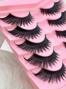 5 对猫眼睫毛纤细浓密狐狸眼假睫毛可重复使用眼尾加长仿貂皮睫毛手工扇形假睫毛适用于派对和日常化妆 - 眼尾拉長款 - 查看 4