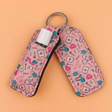 1pc Doctor/Nurse Lipstick Keychain Decoration Accessory Car Accessories Bag Charm School Halloween Accessories Teachers Day Christmas Gift Ideas Bag Lanyards With Id Holder Car Accessories Bag Charms - Pink - View 3