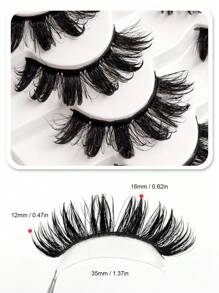 Asiteo 7 Pairs Cartoon Style Moist Eyelashes, Suitable For Cosplay, Fluffy & Thick, Faux Mink Doll Lashes - 尖尾漫畫款 - 查看 3