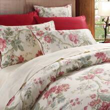 LISSTHER 3pcs 600 TC Duvet Cover Set (Without Core), Luxury Vintage Country Floral Shabby Chic, Soft & Skin-Friendly Bedding Set, Include 1 Duvet Cover And 2 Pillow Case, Suitable For Home, All-Seasons