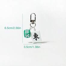 1pc Creative Mahjong Charm Pendant, Simple Backpack Key Chain Decoration, Gift, Daily Accessories, Student Supplies, Chinese Style