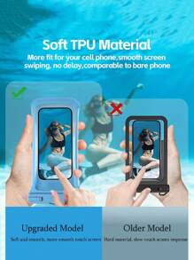 2 Stücke wasserdichte Handytasche, wasserdichte Handytasche mit Touchscreen, geeignet für Strand, Kreuzfahrt und Reisen, Schwimmen, Rafting, Radfahren, Bergsteigen, Camping, Wandern, Unterwasserfotografie, Tauchen, spezielles Regenschutz-Handyhülle für Outdoor, geeignet für alle Handy