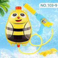 Aufblasbarer Cartoon-Rucksack-Wasserpistole für den Sommer, große Kapazität, herausziehbare Wasserspritzpistole für Strand, Schwimmen, Jungen, Mädchen