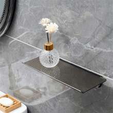 亚克力壁挂式置物架，浴室梳妆台，洗手间，厨房壁挂式置物架，无需钻孔，返校季浴室配件 - 彩色 - 查看 5