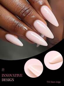 120pcs/Box Almond Shape Nude Nail Set Simple Premium Glossy Design Press On Nails DIY Nail Kit For Daily Wear And Special Occasions For Women And Girls