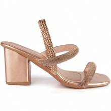 Women Heeled Sandals - 金色 - 查看 2