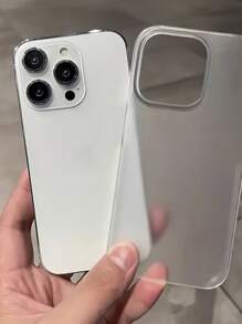 1pc Ultra-Thin Frosted Translucent Hard Case Compatible With IPhone 16 Pro, IPhone 13 With Large Camera Hole, IPhone 14/15 Pro MAX, Slim Protective Cover, Minimalist Design For Men Waterproof Shockproof Anti-Fall Scratch Resistant - Clear - View 4