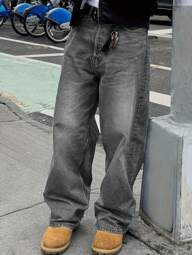 Men's Vintage Loose Fit Casual Versatile Denim Jeans, Suitable For All Seasons