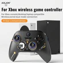 AOLION 无线 2.4G 兼容 游戏控制器适用于 One Series X/S 霍尔效应触发器 RGB 游戏手柄适用于 PC 游戏配件无线控制器兼容 Series X/S 蓝牙游戏手柄适用于 PC 版 Ones 游戏机 Steam 黑色 - 黑色 - 查看 2
