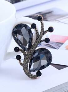 1pc Creative Fashion Jewelry Crystal Hollow Corn Brooch, Elegant Accessory