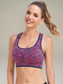 TRUMOVE Brassiere Deportivo para Mujer con Diseño de Color Degradado Sin Armazón Antichoque Absorbente Transpirable y Anti-humedad con Reducción de Vibraciones Moldeante y Aglomerante Correas Cruzadas en la Espalda Ropa Deportiva Superior para Mujer,top deportivo mujer,ropa deportiva de mujer,tops deportivos para mujer,top deportivo,tops de mujer,gym,brassieres de mujer - Morado - Ver 2