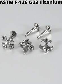 1PC Titanium Heart Lip Ring Ear Cartilage Tragus Internally Threaded Star Lobe Earrings Daith Piercing Jewelry - As Shown - View 8