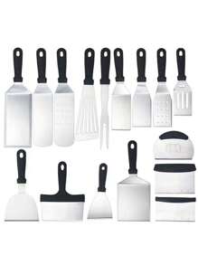Espátula para bistec de acero inoxidable para barbacoa, tenazas para parrilla Hibachi y tortitas, pala gruesa para servir pizza - Herramientas de cocina - Multicolor - Ver 10