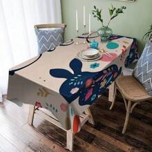 1pc, Vintage Easter Happy Tablecloth, Easter Bunny Eggs Design, Perfect For Spring & Summer Decorations, Easter Gift, Ideal For Indoor Outdoor/ Easter Party & Home Decorations, Farmhouse Decorations