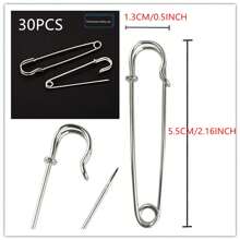 30pcs Pins, 7 Sizes Extra Large Pins - Suitable For Blankets, Sofas, Home Decor, Sweaters, Sewing, Scarves, Skirts, Crafts, Etc.
